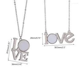 Pendant Necklaces Love Heart Necklace Sublimation Blanks Po Transfer Printing Couple Jewelry Party Favor Crafts