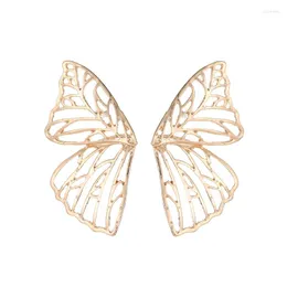 Stud Earrings Trendy Hollow Butterfly For Women Metal Gold/Silver Color Large Wing Earring Statement Jewelry Oorbellen