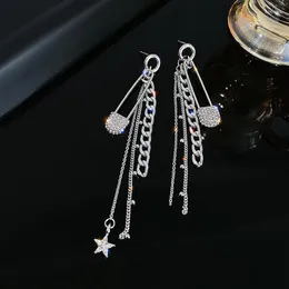 Kolczyki Dangle Yamega Shining Rhinestones for Women Korean Fashion Pin Long Tassel Oświadczenie Wejdy