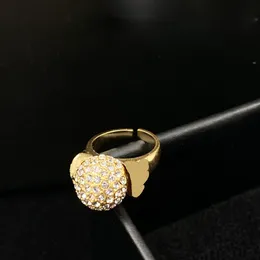 Diamond Flower Ring Women Stora bollklusterringar med dubbla kronblad Luxury Lady Anniversary Engagement Smycken