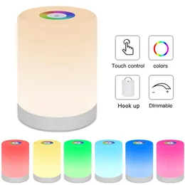 Topoch Portable Night Light Lantern Smart Bedside Table Lamp Kids Gift Touch Control Dimble USB Rechargable Color Changing RGB LED Wireless Camping Lighting