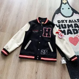 Herrjackor Human Made Verdy Girls Don't Cry H 25 Dog Men's and Women's Red Heart Autumn Winter American Retro Baseball Jacket 230223