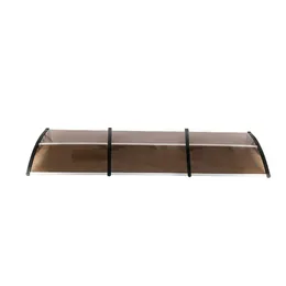 300x96cm Eaves Canopy Household Application Door & Window Awnings Shade Brown Board & Black Holder BMMEHEOAWM