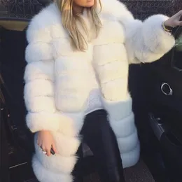 Kış Faux Fur Mat Slim Long Beyaz Sahte Kürk Parka Ceket Kadın Sahte Katlar Teedy Coat Plus Boyut Z0525291W