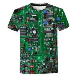 Men's T Shirts Circuit Board 3D Printed Shirt Men Women Summer Casual Electronic Chip Short Sleeve Harajuku Streetwear Oversized T-shirt