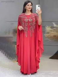 Roupas étnicas abayas for women dubai luxo 2022 chiffon boubou vestido de moda muçulmana caftan marocain wedding party ocasions djellaba femme