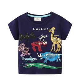 Camisetas de designer infantil roupas de beb￪ roupas de ver￣o menino menina luminosa bones tshirt tee