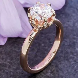 الخواتم تخسر المال 90 قبالة! المجوهرات الراقية الأصلية الطبيعية 14K Rose Gold Rings 1Ct CZ Rings for Women Gemstone Jewelry Ring Box Bizuteria R230223