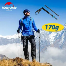 Trekking Poles Naturehike ST12 Carbon Fiber Hiking Professional Trekking Poles 4Sections Ultralight Portable Camping Travel Alpenstock Climing J230224