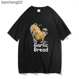 Men's T-Shirts Men's T Shirts Summer For Men Women When Ur Mom Com HOM N Maek Hte Garlic Bread Print T-shirt Trendy Unisex Casual Loose Tshirt W0224