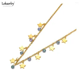 Choker Lokaerlry Goth Titanium Stainless Steel Star Necklace For Women Trendy Charm Pendant Collares Para Mujer LN21081