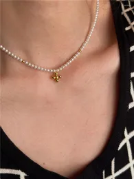 Kedjor tidlöst undrar high end faux pärla cross choker halsband för kvinnor designer smycken söt japan pulsera hombre söt sällsynt 3233