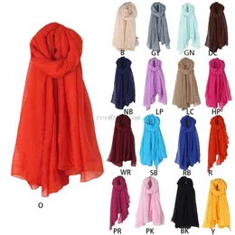 Sciarpe Moda 16 colori Donna Sciarpa lunga Avvolgere Cotone vintage Lino Scialle grande Hijab Elegante Solido Nero Rosso WhiScarves