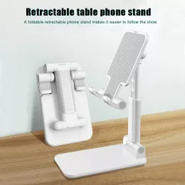 Suporte de telefone de metal dobrável Suporte para celular Mobile Stand flexível ajustável compatível para smartphone iPhone Samsung Tablet PC Titulares com pacote de varejo