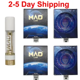 USA STOCK MAD LABS Vape Cartridges 0.8ml Carts 510 Thread Battery Thick Distillate Atomizers Oil Filling Syringe 1ml Custom Packaging Colors Empty Disposables OEM