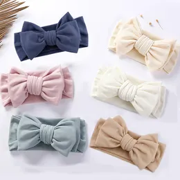 Stripe Knitted Large Bow Turban Headband Newborn Headwear Bunny Ear Baby Girl Headbands Baby Head Bow Bebe Photo Prop Hairbow