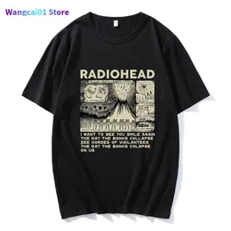 WANGCAI01 HERS T-SHIRTS Radiohead Vintage Print T-shirt Mens Overized 100% Cotton Unisex T-shirts Hip Hop Rock Band Music Album Tees Harajuku Ma Tops 0224H23