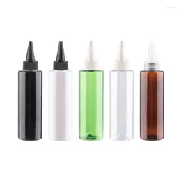 Storage Bottles 150ml X 25 Colored Plastic With Pointed Mouth Lid Twisted Cap PET Container Used For E-jam Flavour Bottle 150cc 5OZ