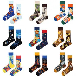 Men's Socks Produto assimétrico AB para homens e mulheres amantes filhote animal outumn Winter Cotton Pure Sports Moda Chinema