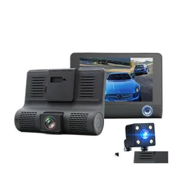 Araba DVR CAR DVRS 2021 4.0 DVR Kamera Kameraları Arka Görünüm ile Çift Lens Üç Gece Görme Video Dashcam Kamera Damlası Teslimat Mob DHD4B