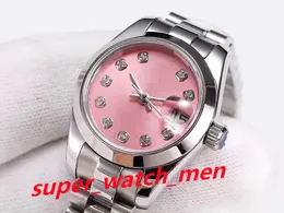 18 Style Panie Zegarek W pełni automatyczne zegarki mechaniczne 28 mm 36 mm stal nierdzewna pasek na rękę Diamentowe zegarek na rękę Wodoodporne