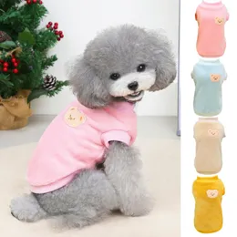Vestuário para cachorro colorido color colete de gole de animais de veludo de coral quente casual confortável confortável, suprimentos macios e macios