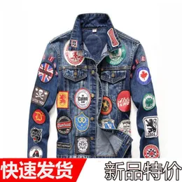 Jackets masculinos tendem a moda jeans desgaste em forma européia e americana