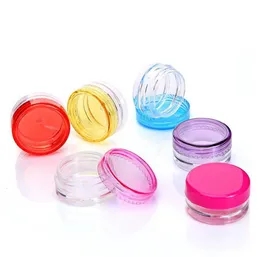 Fashion Mini Glass JarsEmpty Kosmetikgläser PS Rund untere Creme Gläser mit mehreren Farbe für Wählen Sie 3G 5G