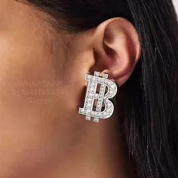 Brincos BOTIEGA com letras Studs pendurados para mulher Banhado a ouro 18K diamantes da mais alta qualidade estilo clássico Presente de aniversário nunca desbota 026