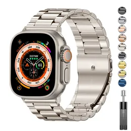 فرقة من الفولاذ المقاوم للصدأ لسلسلة Apple Watch Ultra 49mm 49 مم 7 41 مم 45 مم Apple Watch SE 6 5 4 3 40mm 44mm 42mm 38mm Band
