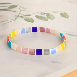 Charm Bracelets KELITCH Boho Friendship Bangle Colorful Strand Stretch Tila Beads Women Fashion Jewelry Accessories Wholesale