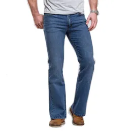 Men s jeans herrar boot cut byxor något blossade smala fit berömda varumärke blå svart designer klassisk fritid stretch denim byxor 230224