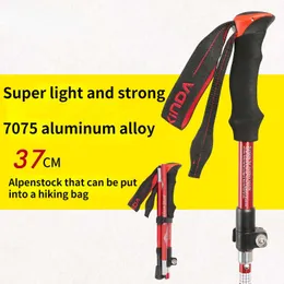 Pólos de trekking eva alça 5seção dobrável bengala bastões de bastões de carrinho butchestrekking pólos alpenstock acessórios de caminhada 1pc j230224