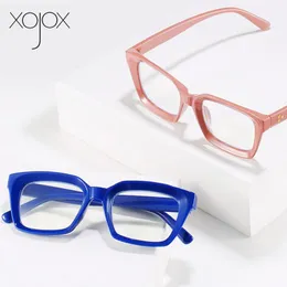 نظارة شمسية Xojox خمر الرجال القراءة من النساء مربعات Hyperopia Eyewear Blue Light Flocking Computer Presbyopia 1.0 2.0 3.0 4.0