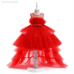 Flickans klänningar 2023 Princess Mermaid Dress for Kids Girls Spädbarn är ärmlösa tyllklänningar barn prom partywear tonåringar grad night vestidos w0224