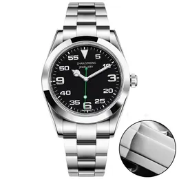 39 mm czarny gumowy pasek męski zegarek automatyczny projektant mechanicznych zegarków srebrna gładka ramka Pasek ze stali nierdzewnej Wodoodporne zegarek na rękę na rękę