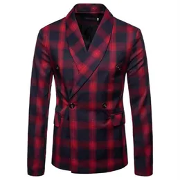 Fashion heren Casual Business Plaid Check Suit Persoonlijkheid Controleer Koreaanse pakjas Retail Hele Britse stijl275y