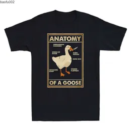 Men's T-Shirts Kawaii Anatomy of A Goose Graphic T Shirt Funny Duck Gaming Gamer Retro Men Women Tops Creative Gothic Male Tees Ropa Hombre W0224