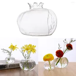 Wazony Granat Glass Glass Flower Wazon ręcznie robiony przezroczysty wystrój domu hydroponiczne garnki na wesele kreatywne owoce cachepot