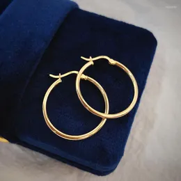 Серьги обруча Cxsjeremy Diameter 20 мм 18K желтого золота Большие женщины Большие женщины.