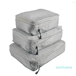 Duffelp￥sar Komprimerbar f￶rvaringsp￥se Set Three-Piece Compression 25 Cube Travel Bagage Organizer Foldbar