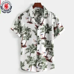 Camisas casuais masculinas Fredd Marshall 2021 nova camisa de coco na árvore de coco masculino praia curta Casual Casual Casual Casual Havaiano 5107 Z0224