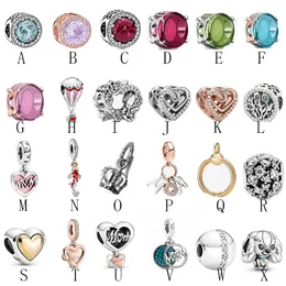 Pandora-925 Sterling Silver Dangle Charms Mother's Day Series Loose Bead New Product Drop Glue String Hanging Bead Bracelet Bracelet DIY Jewelry Accessories