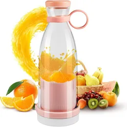 Fruit Vegetable Tools Rechargeable Mixers Fresh Juicers Blue Pink Usb Portable Bottle Mini Fast Electric Blender Smoothie 230224