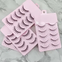 3D Natural Manga Cluster Fucice Mink Lashes 5D Realistic Dating Dating False Extension Extension Clear Band Magnit Lash Makeup Strumento