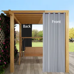 Sheer Curtains Outdoor Curtains Waterproof Sunlight Blackout Curtain for Patio Porch Pergola Covered Terrace Gazebo Dock Beach House 230223