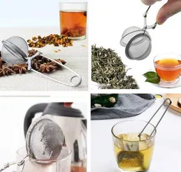TEA INFUSER 304 Rostfritt st￥l sf￤r Mesh Tea Silit Kaffe ￶rt Filter Diffusor Handle TEA Ball Quality 100st