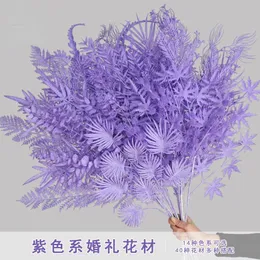 Fiori decorativi ghirlandes realistici viola vivida fiore di plastica vivida per il soffitto della sala da sposa in stile da sogno decoro