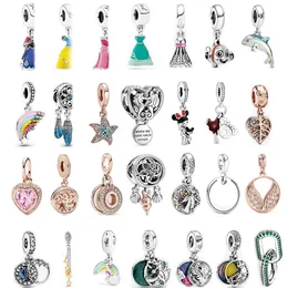 Pandora-925 Sterling Silver Ciondola Charms Van Pandoradi Dolphin Dream Catcher Ciondolo New Starfish Pearl Princess Gonna Perline ME Bracciale a forma di cuore