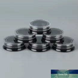 New 3G Round Black Cosmetic Jars with Clear Screw Cap Lids for Powdered Eyeshadow Mineralized Makeup Cosmetic Samples BPA Free